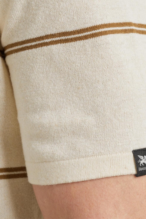 Vanguard short sleeve polo cotton linen ble